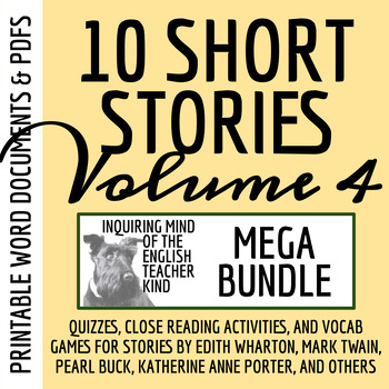 Preview of High School Short Stories Quiz, Close Reading, and Vocab Games Bundle (Vol. 4)