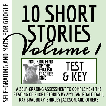 Preview of High School Short Stories Test and Answer Key with Study Guide - Google (Vol. 1)