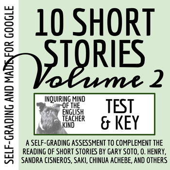 Preview of High School Short Stories Test and Answer Key with Study Guide - Google (Vol. 2)