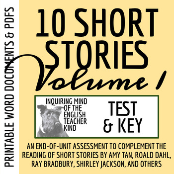 Preview of High School Short Stories Test and Answer Key with Study Guide (Volume 1)