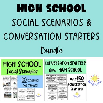 Preview of High School Social Bundle | Social Scenarios & Conversation Starters