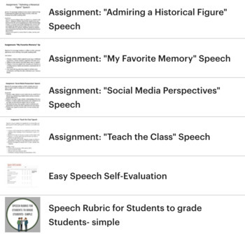 speech assignments for high school