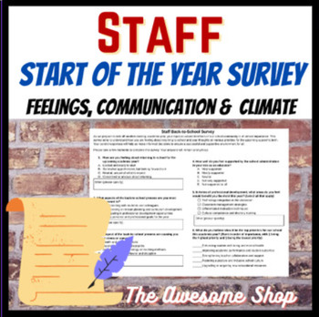 Preview of School Staff Back to School Climate Survey for Administrators