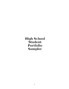 Preview of High School Student Portfolio Sampler (editable and fillable resource)
