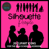 High School Students Clipart, Silhouette People Clipart