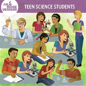 Preview of Teens Doing Science Activities Clip Art