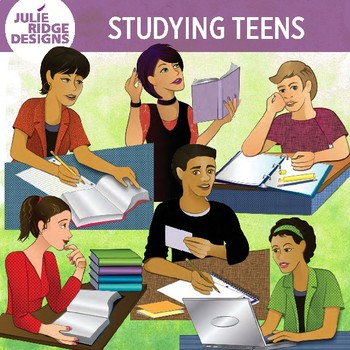 Preview of Teen Students Studying by Julie Ridge