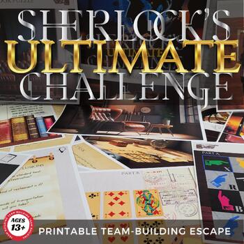 Preview of High School Team-building Escape Room, PRINTABLE Sherlock's Challenge Escape