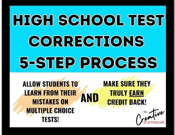 Preview of High School Test Correction Procedure: Critical Thinking for Credit!