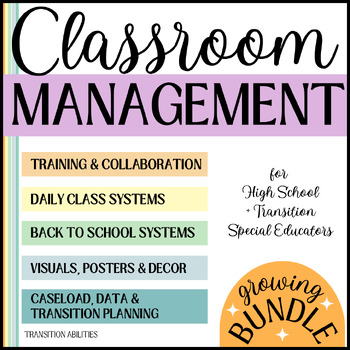 Preview of High School & Transition Classroom Management | Year Long Teacher MEGA BUNDLE