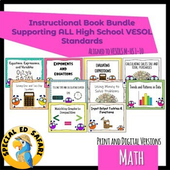 Preview of High School VESOL Math Instructional Book Bundle!