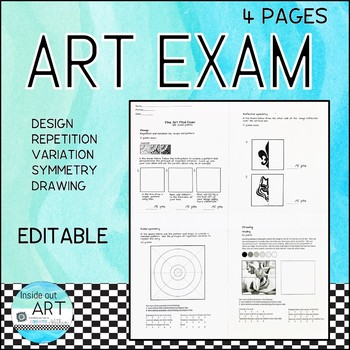Preview of High School Art Test for Midterm Exam - Final Exam- End of the Year Worksheets