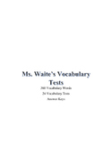High School Vocabulary Tests Bundle 2