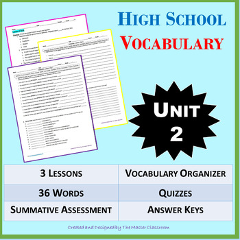 Preview of DISTANCE LEARNING: NO PREP High School Vocabulary (4 weeks) - Unit 2