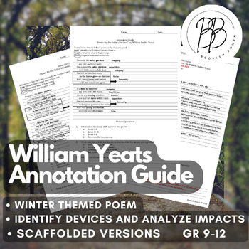 Preview of High School - William Yeats Poetry Annotation Guide- Scaffolded Close Reading