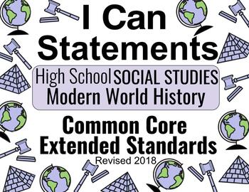 Preview of High School World History Common Core I CAN Statements | Special Ed Standards