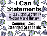 High School World History Common Core I CAN Statements | S