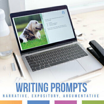 Preview of High School Writing Prompts Argumentative, Narrative, Informative with Images