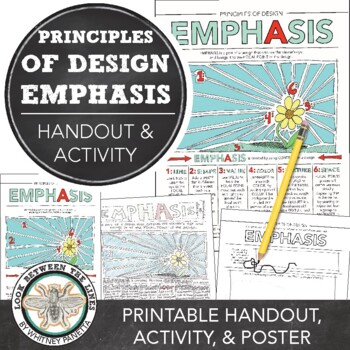 Preview of Emphasis, Principles of Design Worksheet: Visual Art Activity