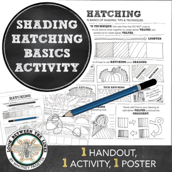 Preview of Hatched Line Shading Intro Shading Activity Middle, High School Quick Art Lesson