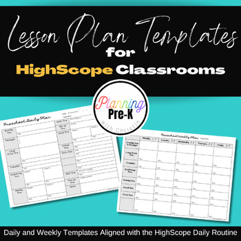 Preview of High Scope Lesson Plan Templates FREEBIE