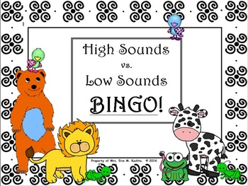 Preview of High Sounds vs. Low Sounds BINGO for the Elem. Music Classroom