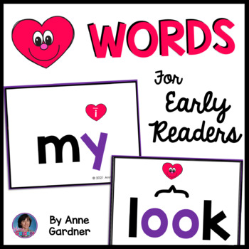 Preview of High Frequency Heart Words: Kindergarten and 1st Grade Flash Cards {SOR, Sp Ed}