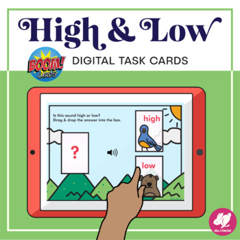Preview of Music Distance Learning: High and Low Sounds - Music BOOM Cards