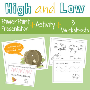 Preview of High and Low Music Worksheets and PowerPoint Presentation