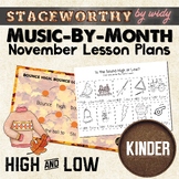 High and Low Pitch Lesson Plans - Kindergarten Music - November