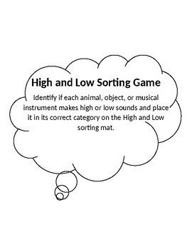 Preview of High and Low Sorting Game