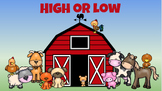High or Low Animal Sounds: Elementary Music Game