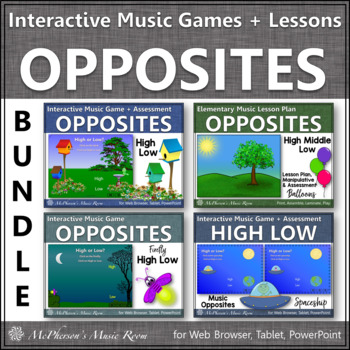 Preview of High and Low Melodic Direction Interactive Music Games + Lesson Plans