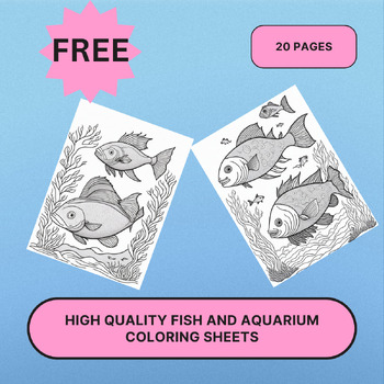 Preview of High quality fish and aquarium coloring sheets