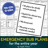 High school sub plans: EVERYTHING you need for 10 days of 