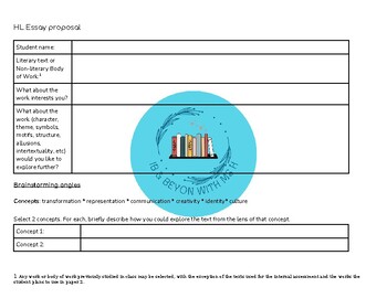 ib extended essay proposal form