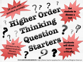 Higher Order Thinking Question Starter Flash Cards