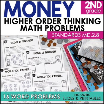 Preview of Higher Order Thinking Counting Money 2nd Grade