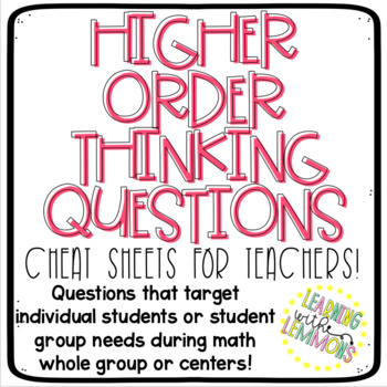 Preview of Higher Order Thinking Questions For Teachers!
