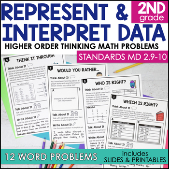 Preview of Higher Order Thinking Represent and Interpret Data MD 2.9 & 2.10 2nd Grade