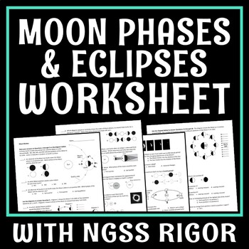 Preview of Eclipses and Moon Phases Worksheet Review HIGHER RIGOR