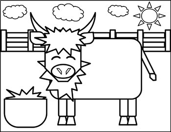 Highland Cow Google Slides Digital Coloring Sheet by Computer Mouse