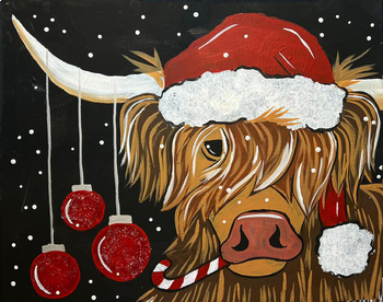 Preview of Highlander Cow Painting step by step and supply list download