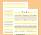 Highlight Handwriting Paper Word Letter Formation A-Z Trac