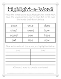 Highlight-a-Word /ow/ and /ou/