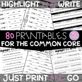 Common Core Printables