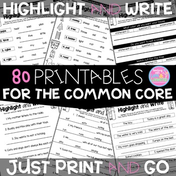 Preview of Common Core Printables