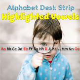 Highlighted Vowels Alphabet Desk Strip