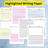 Highlighted Writing Paper