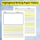 Highlighted writing paper- Yellow